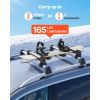 Ski & Snowboard Roof Rack, Carry up to 4 Pairs of Skis or 2 Snowboards, 2 PCS Aluminum Universal Car Roof Rack Top Holder with Lock & Rubber Padding