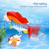 (ABC)Kids Fishing Game Toy with 1 Adjustable Fishing Rod and 2 Realistic Fish, Pool Fishing Toy Set with Magnetic Bait