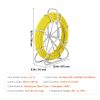 Fish Tape Fiberglass, 492 ft, 5/16 in, Duct Rodder Fishtape Wire Puller, Cable Running Rod with Steel Reel Stand, 3 Pulling Heads